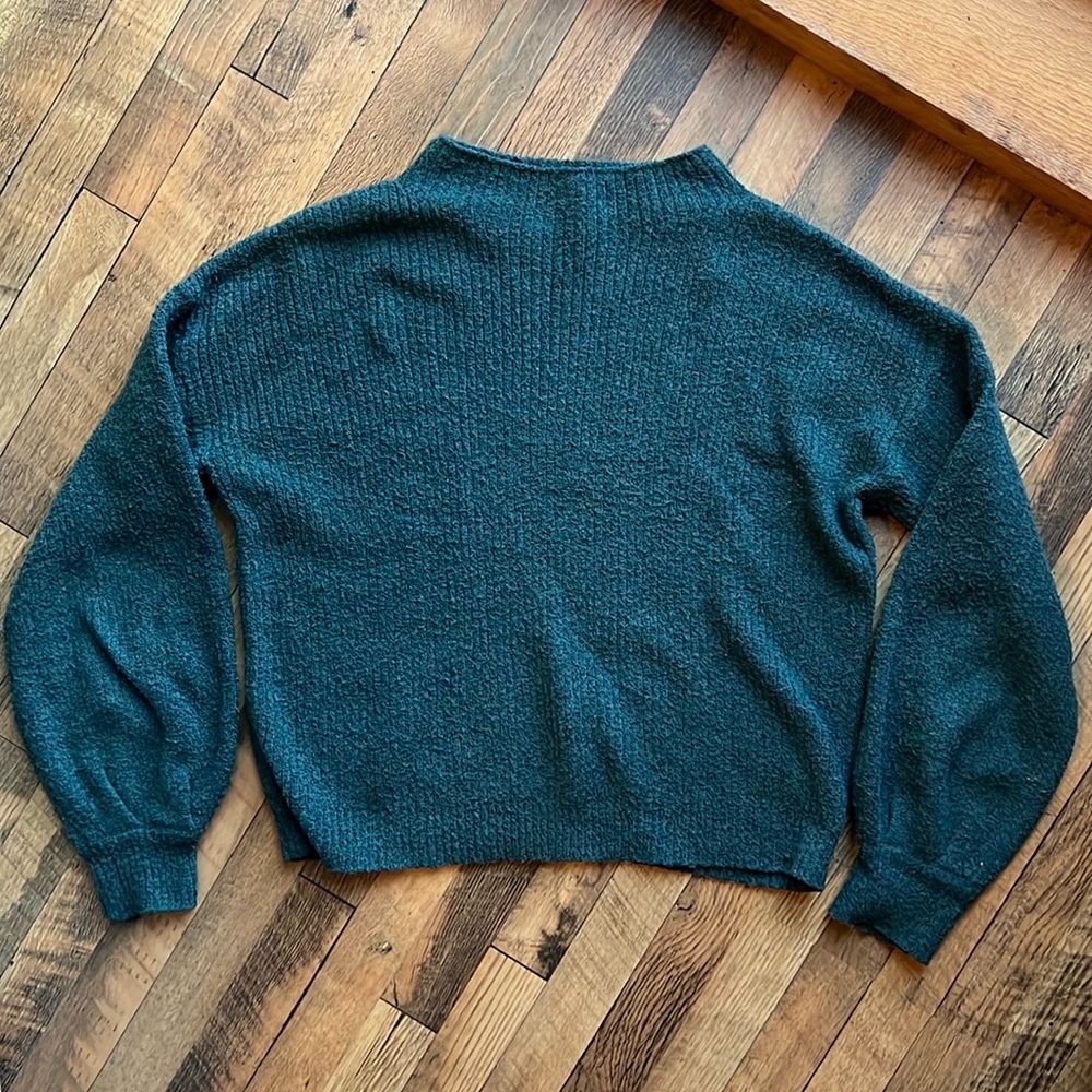 Deep Teal Mock Turtleneck Sweater